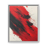 Abstract Fury: Vivid Red & Black Brushstrokes on White - 8K Art Print