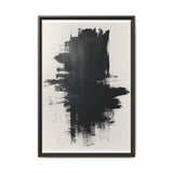 Abstract Energy: Bold Black & White Brushstroke Fine Art Print