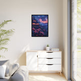 Stellar Flora: Neon-Cosmic Nature Art Print on Museum Grade Paper