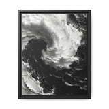 Yin-Yang Abstract Impasto Swirl Fine Art Print - Monochrome Elegance