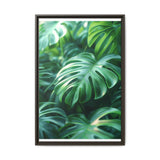 Floating Monstera Leaves Art Print - Serene Botanical Elegance