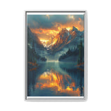 Golden Hour Majesty: Serene Lake & Mountain Landscape Print