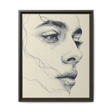 Japandi Minimalist Line Art Portrait - Monochrome Ink on Museum Paper