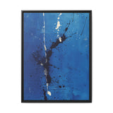 Pollock-Inspired White on Blue Abstract Art - Museum Grade Print
