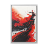 Abstract Energy: Vivid Red & Black Brushstroke Art Print, 8K