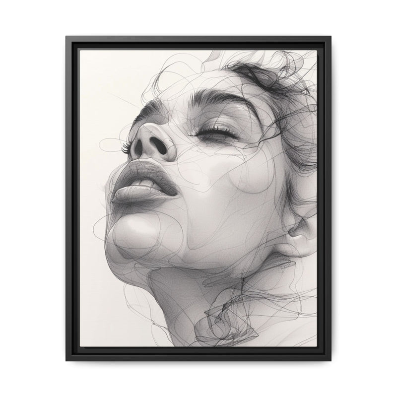 Japandi Minimalist One-Line Portrait - Monochrome Ink Art Print