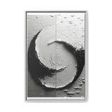 Yin-Yang Impasto Swirl - Abstract Monochrome Art Print