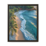 Tropical Serenity: Golden Hour Oasis - Vibrant Beach Art Print
