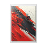 Abstract Chaos: Vivid Red & Black Brushstrokes on Fine Art Print