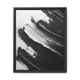Monochrome Elegance: Swirl & Stroke Abstract Art Print