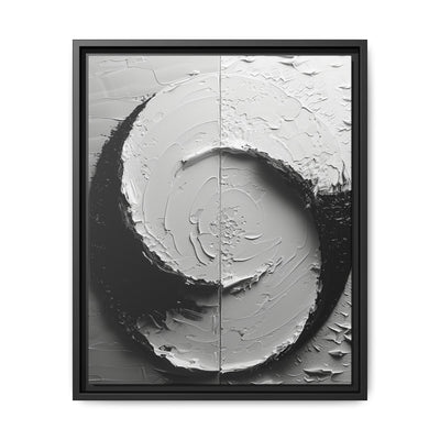 Yin-Yang Impasto Swirl - Abstract Monochrome Art Print