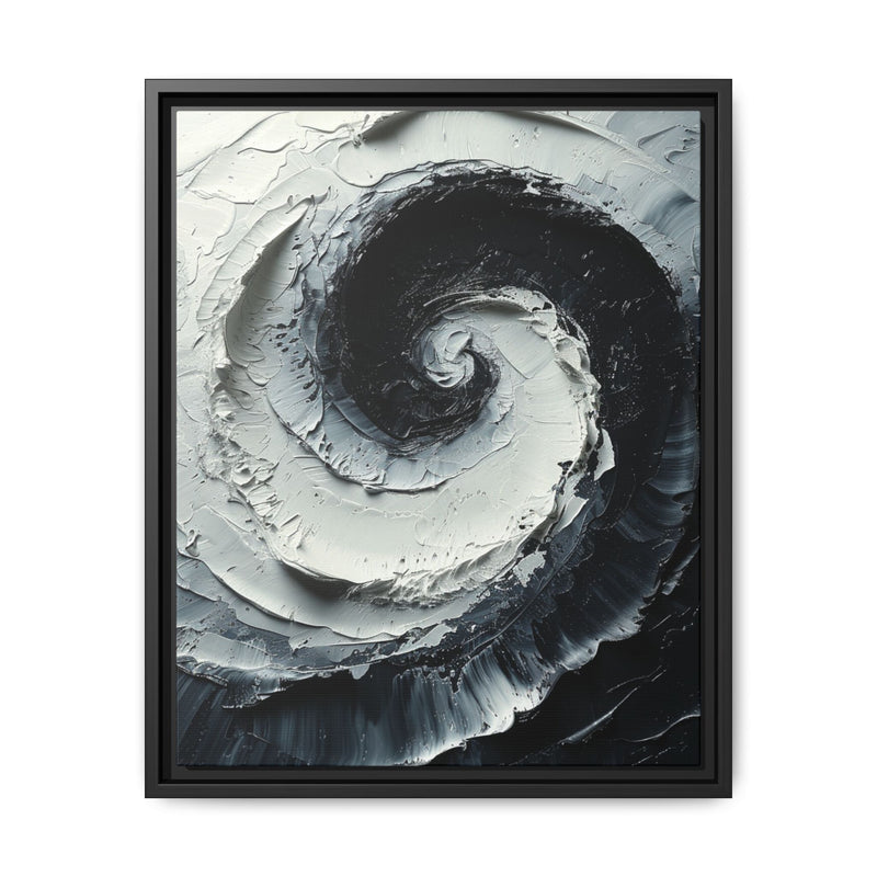 Yin-Yang Essence: Dynamic Monochrome Abstract Art Print