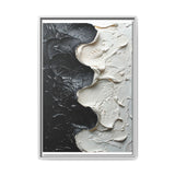 Monochrome Yin-Yang Impasto Swirl - Abstract Art Print