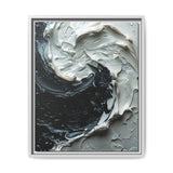 Yin-Yang Impasto Swirl - High-Contrast Abstract Fine Art Print