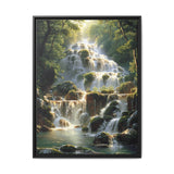 Enchanted Forest Waterfall - Vibrant Nature Scene Art Print