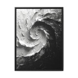 Monochrome Yin-Yang Swirl - Impasto Brush Fine Art Print