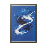 Pollock-Inspired Abstract White on Blue - Contemporary Art Print