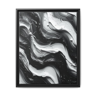 Monochrome Yin-Yang Swirls - Abstract Impasto Art Print