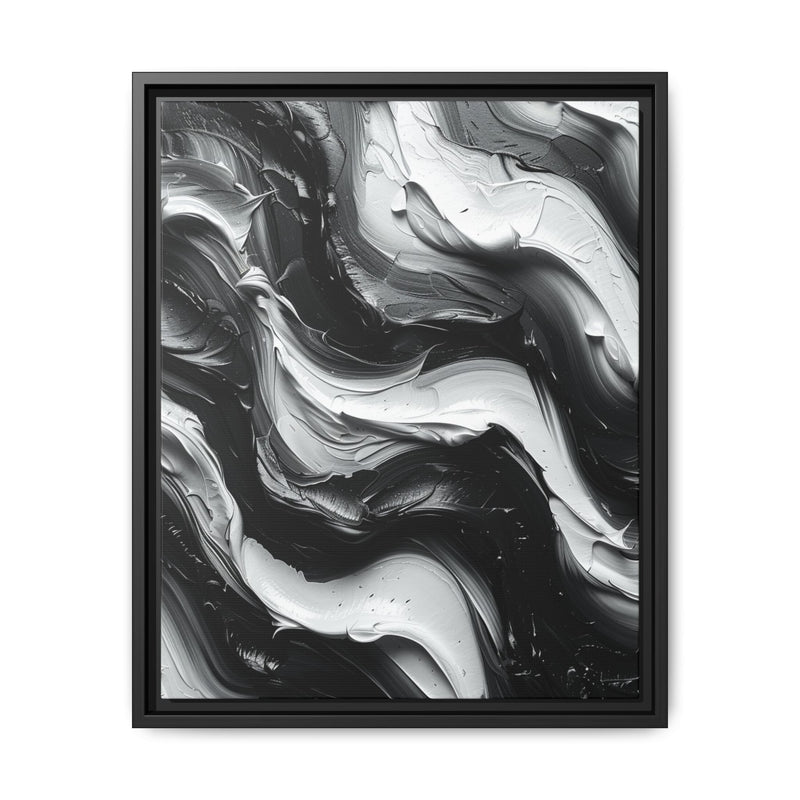 Monochrome Yin-Yang Swirls - Abstract Impasto Art Print