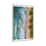 Golden Hour Oasis: Vibrant Tropical Beach Aerial View Print