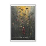 Urban Whimsy - Banksy-Inspired Vivid Bird Release Art Print