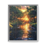 Enchanted Forest Golden Hour - Serene Landscape Art Print