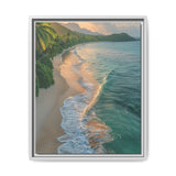 Golden Hour Serenity: Vibrant Tropical Beach Aerial View Print