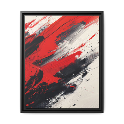 Abstract Energy: Vivid Red and Black Brushstroke Art Print