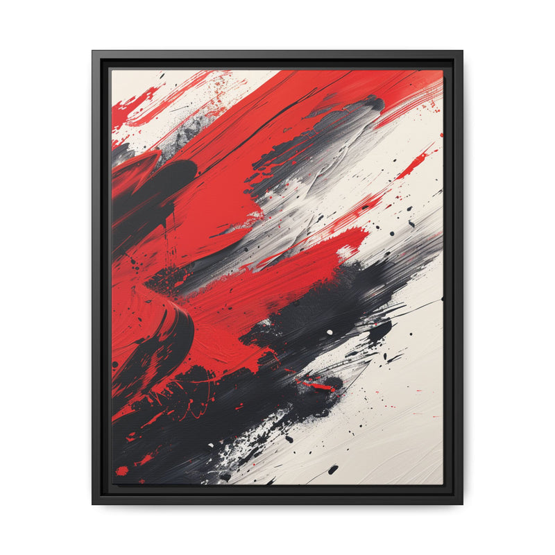 Abstract Energy: Vivid Red and Black Brushstroke Art Print
