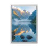 Golden Hour Tranquility: Mountain Lake Art Print