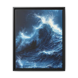 Midnight Waves - Glittering Ocean Swirls Premium Art Print