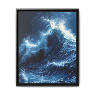 Midnight Waves - Glittering Ocean Swirls Premium Art Print