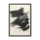 Abstract Energy: Bold Black Brush Strokes on Museum Grade Paper