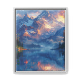 Golden Hour Serenity: Mountain Lake Mist - Museum Quality Print