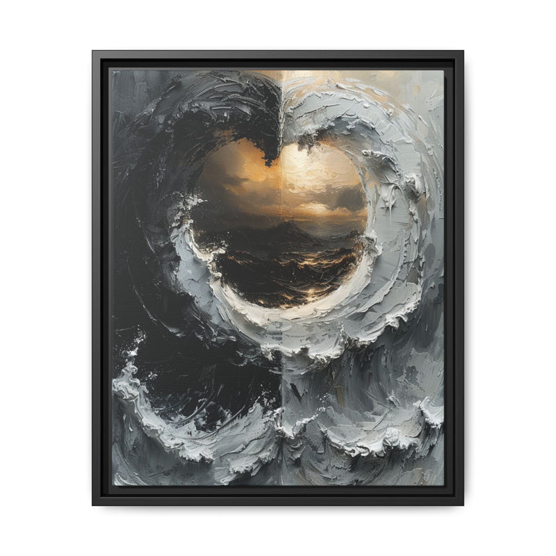 Yin Yang Impasto Swirl - Monochrome Abstract Art Print