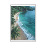 Golden Hour Serenity: Tropical Beach Aerial View Premium Print