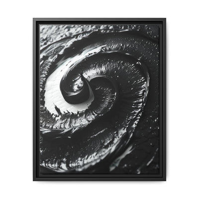 Monochrome Elegance: Abstract Swirl Art Print on Museum Paper