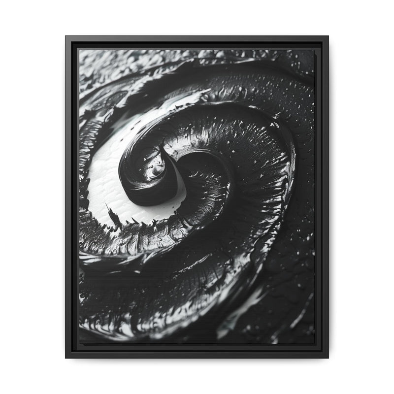 Monochrome Elegance: Abstract Swirl Art Print on Museum Paper