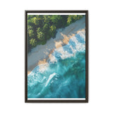 Golden Hour Bliss: Vibrant Tropical Beach Aerial Art Print