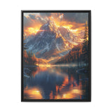 Golden Hour Majesty: Serene Lake & Mountain Landscape Art Print