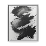 Monochrome Elegance: Dynamic Abstract Brush Stroke Art Print