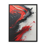 Abstract Chaos - Vivid Red and Black Brushstroke Art Print