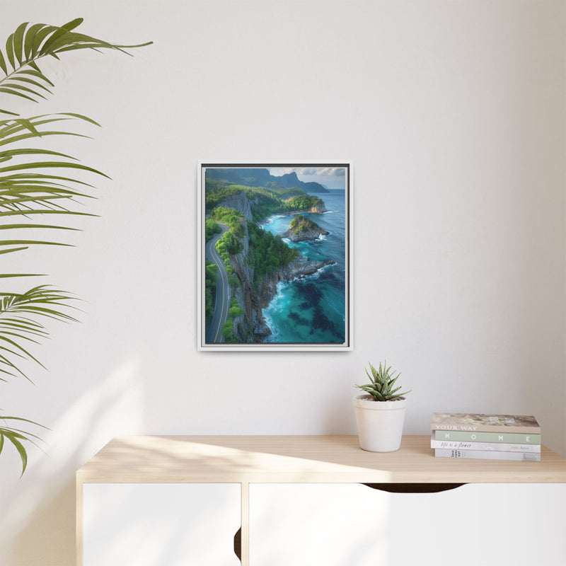 Coastal Serenity: Aerial BC Highway Art Print - Museum Quality