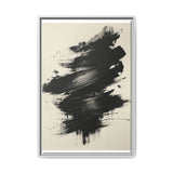 Abstract Elegance: Bold Black & White Brush Stroke Art Print