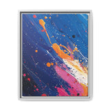 Abstract Chaos: Pollock-Inspired White on Blue Art Print