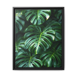 Floating Monstera Leaves Art Print - Serene Nature Elegance
