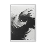 Monochrome Elegance: Abstract Swirls Art Print on Museum Paper
