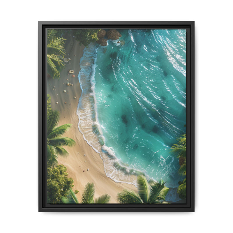 Tropical Beach Golden Hour Serenity - Vibrant Art Print