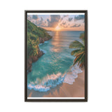 Tropical Serenity at Golden Hour - Vibrant Beach Art Print