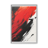 Vivid Red & Black Abstract Chaos - Modern Ink Acrylic Art Print